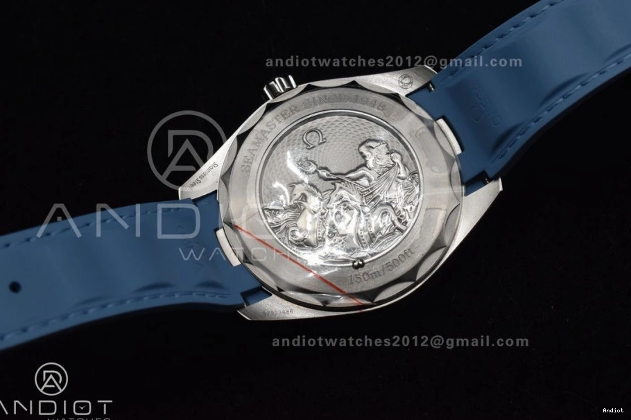 Blue 43mm Clone Dial Best Blue Aqua Rubber 1:1 Edition Super Summer A8938 Strap Terra on GMT VSF Worldtimer 1225